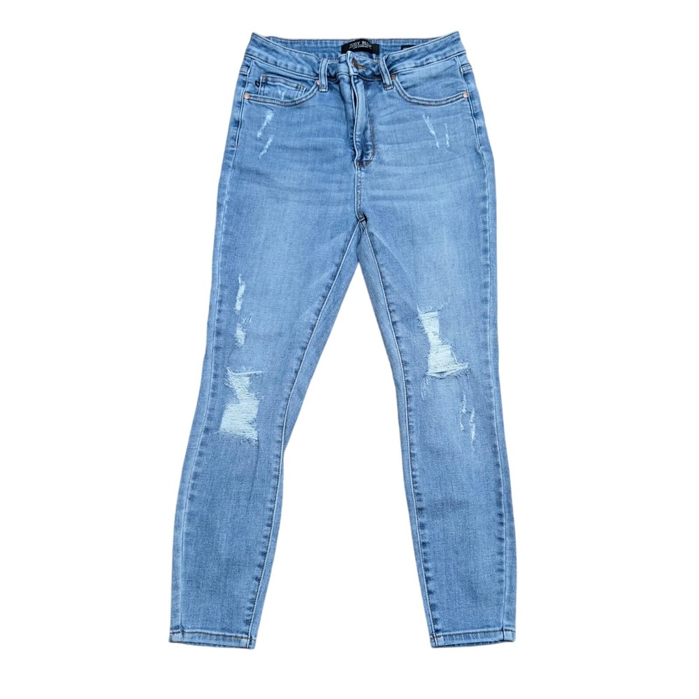 Judy Blue Control Top Skinny Jeans Light Wash High Rise 30 (11) Crop/Short